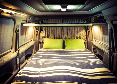 Mazda Bongo campervan bed and curtains
