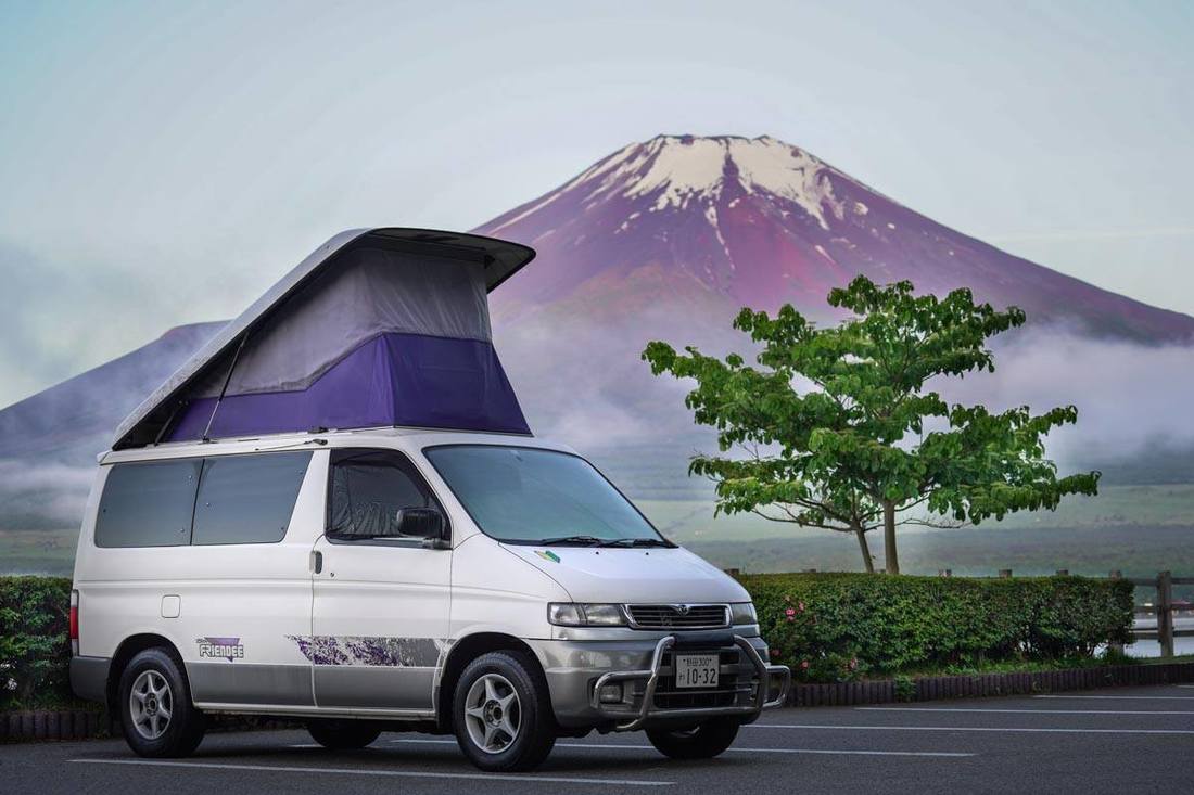 Mazda Bongo in front of Mt. Fuji