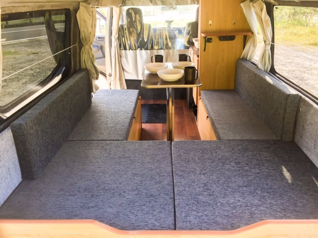 Nissan Nova campervan back of interior