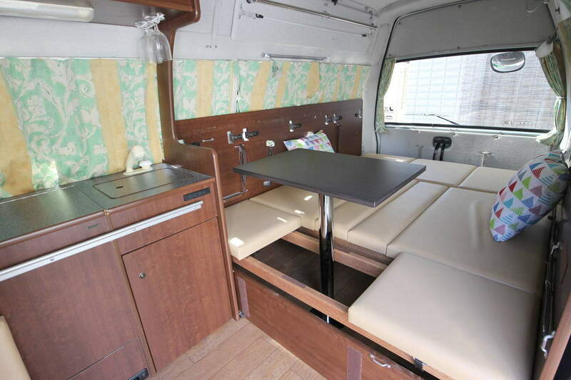 toyota hiace duo campervan inside table