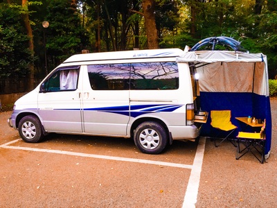 Mazda Bongo campervan back door tent