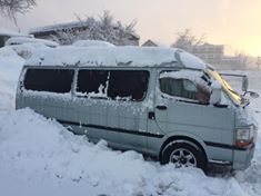 Campervan in Japanese Snow