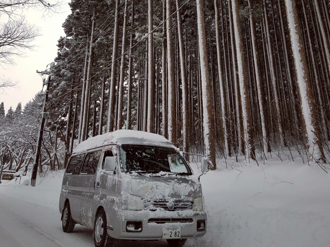 nissan RV cover in snow