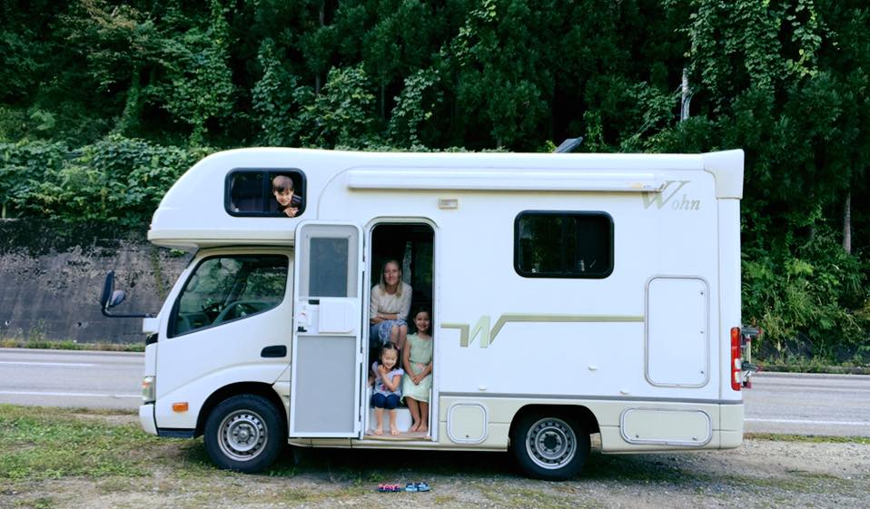 Motorhome campervan with family in Japan