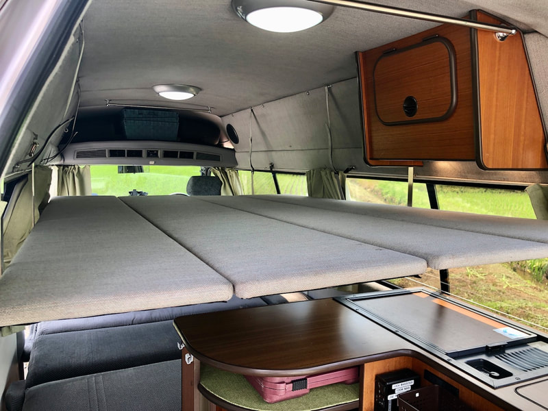 Toyota Hiace Campervan - upper bed 